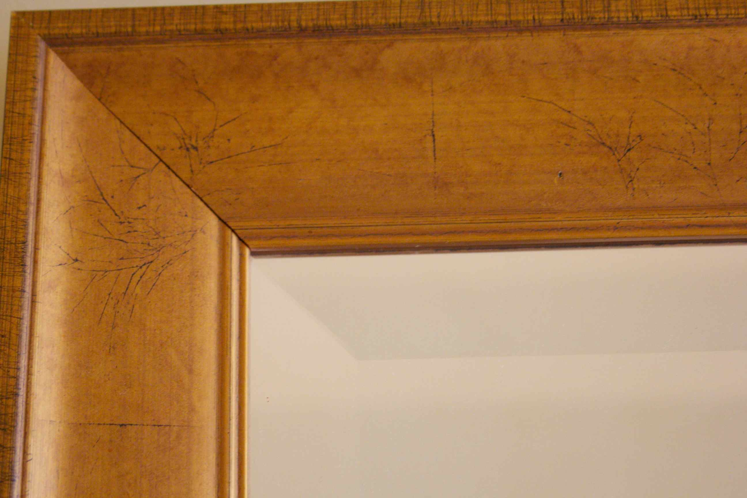 Gold Tone Beveled Mirror