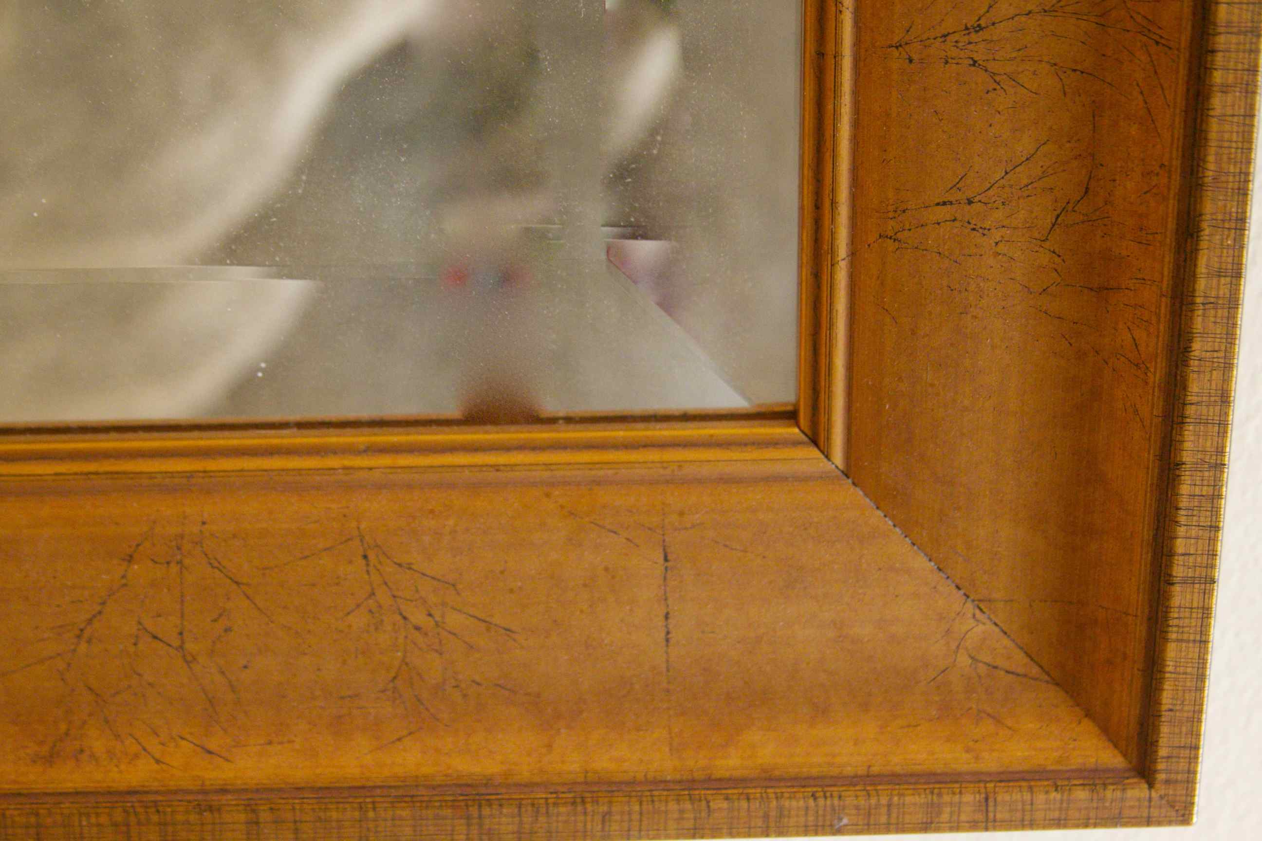 Gold Tone Beveled Mirror