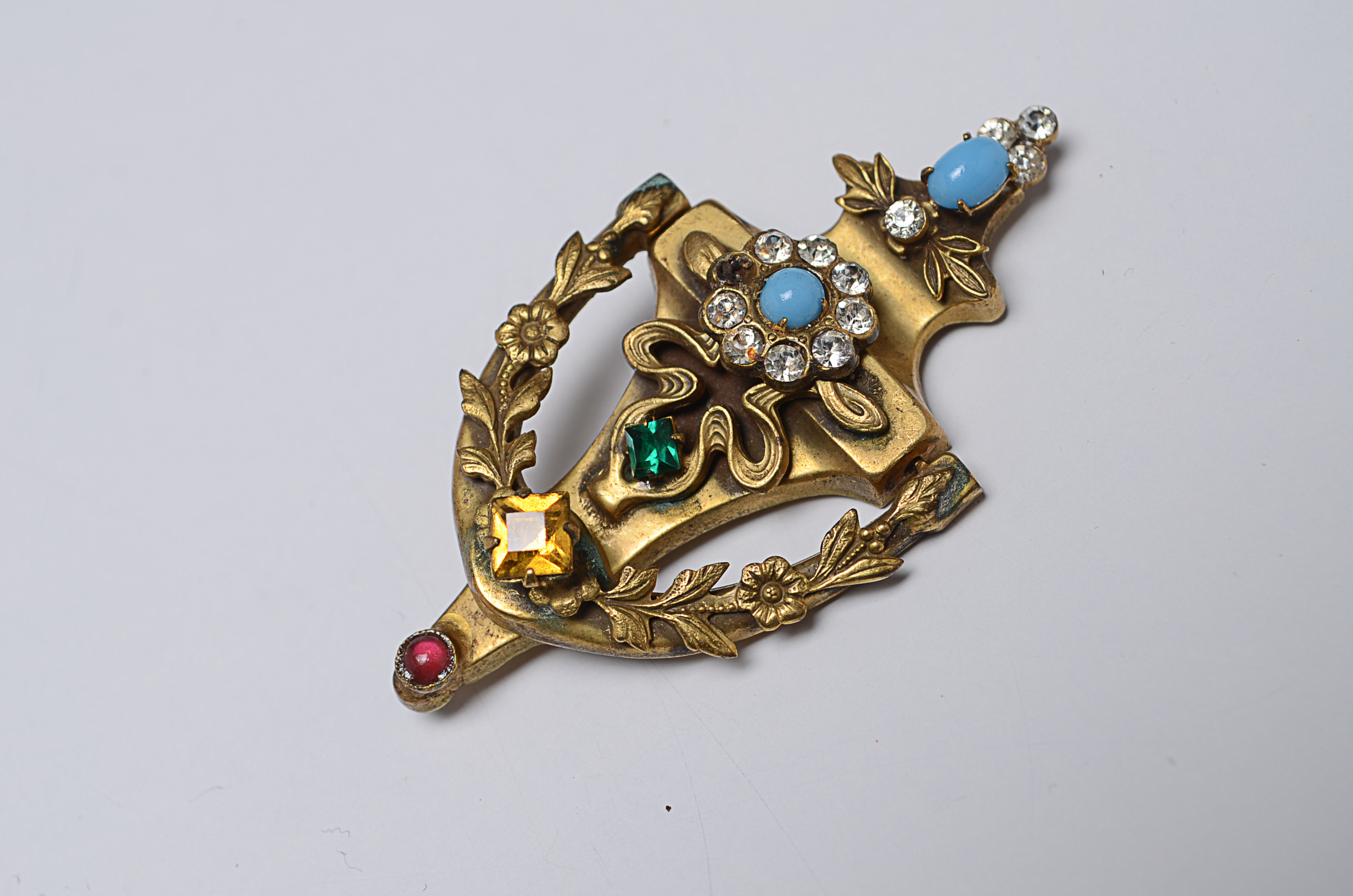 Four Vintage Jewelry Items Includes Coro Brooch