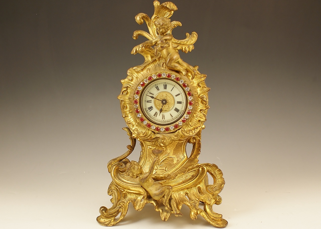 1892 Ansonia Mantel Clock with Rhinestones