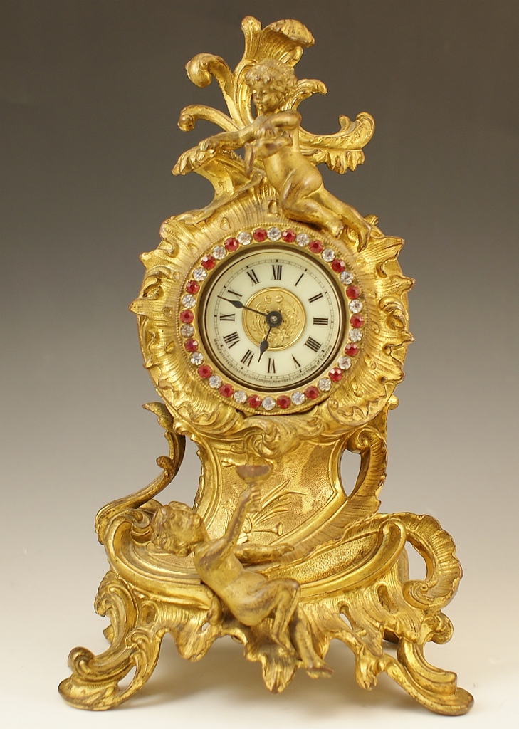 1892 Ansonia Mantel Clock with Rhinestones