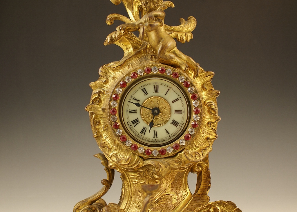 1892 Ansonia Mantel Clock with Rhinestones