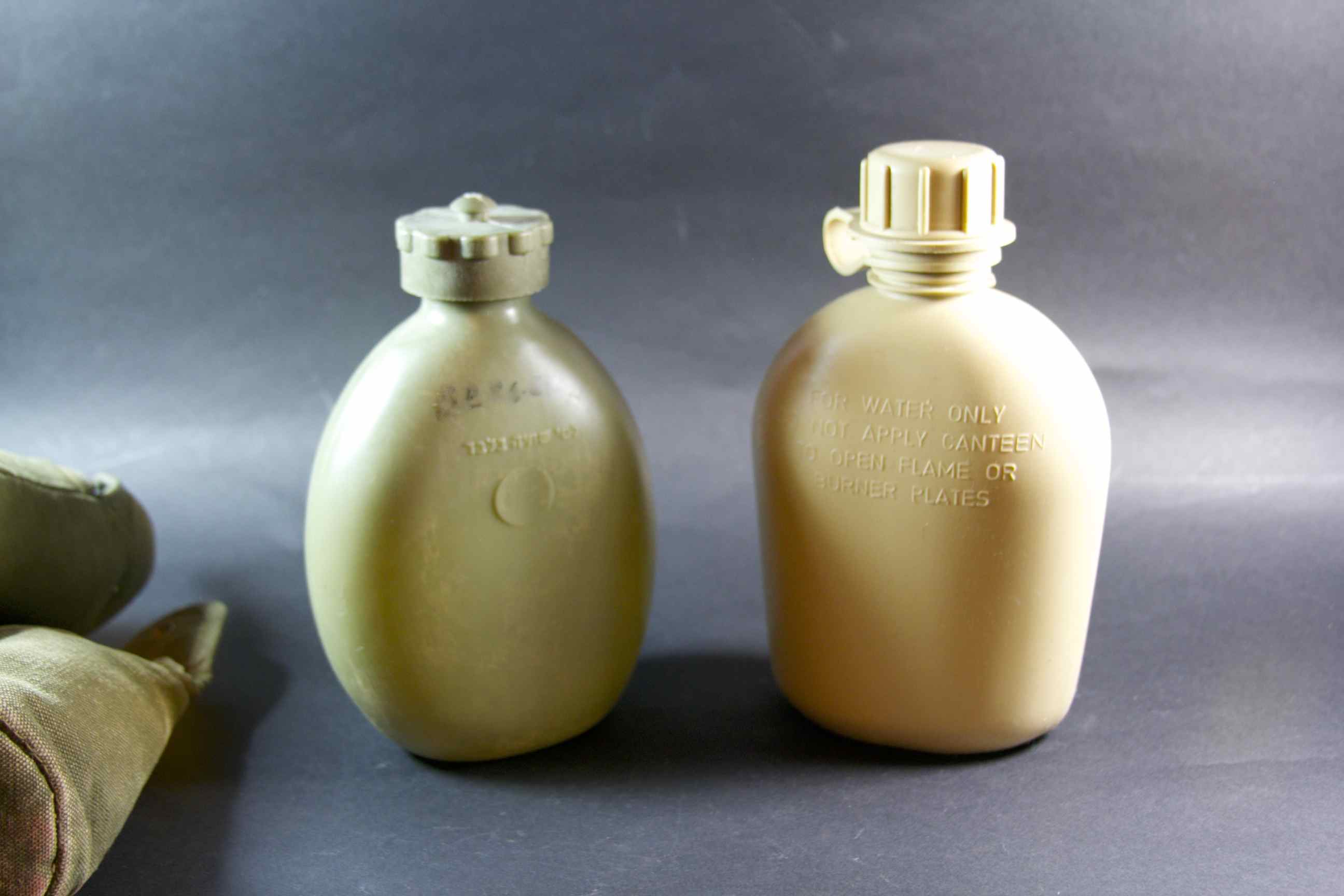Pair of Modern Era U.S. and Israeli Plastic Military Canteens