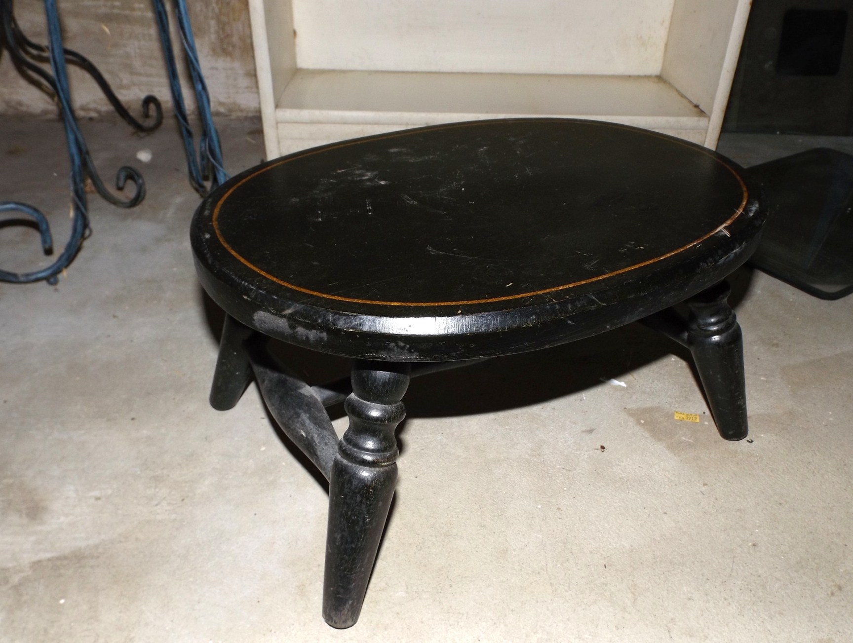 Vintage Bookcase, Iron Plant Stands, Mirrors, Stool