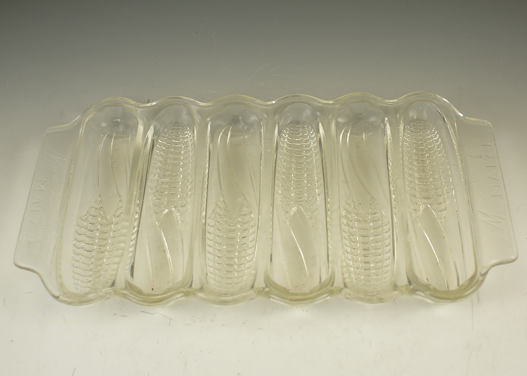 Two Vintage Glass Cornbread Dishes