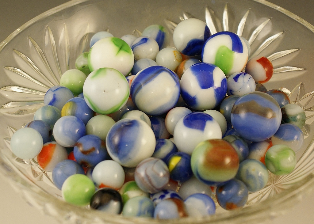 103 Vintage Tones of Blue Marbles