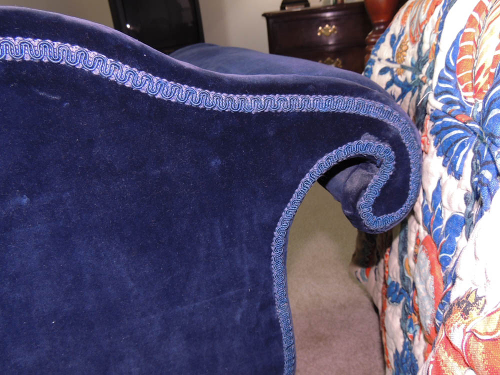 Blue Velvet Victorian Fainting Couch