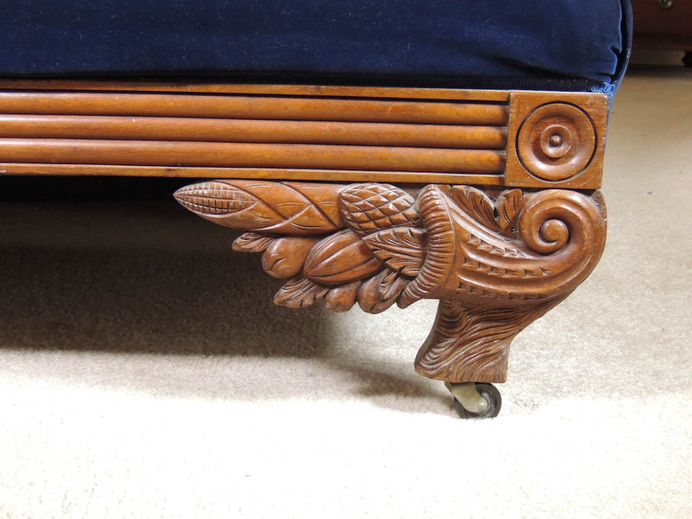 Blue Velvet Victorian Fainting Couch