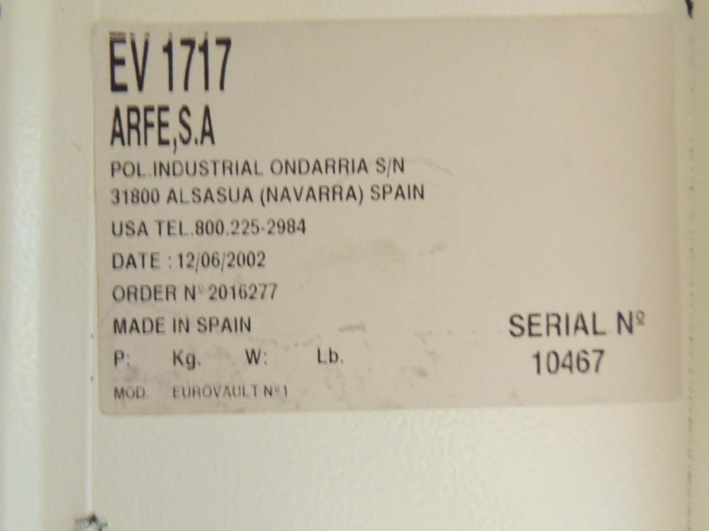ARFE America Eurovault Burglary Safe