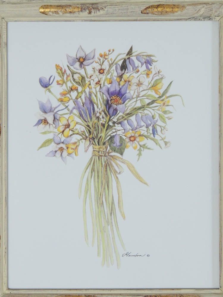 Trio of Cottage Prints Featuring Floral Bouquets