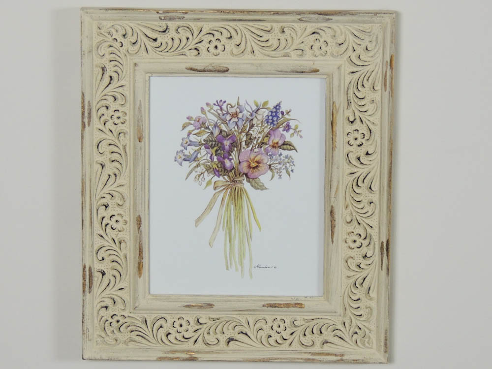 Trio of Cottage Prints Featuring Floral Bouquets