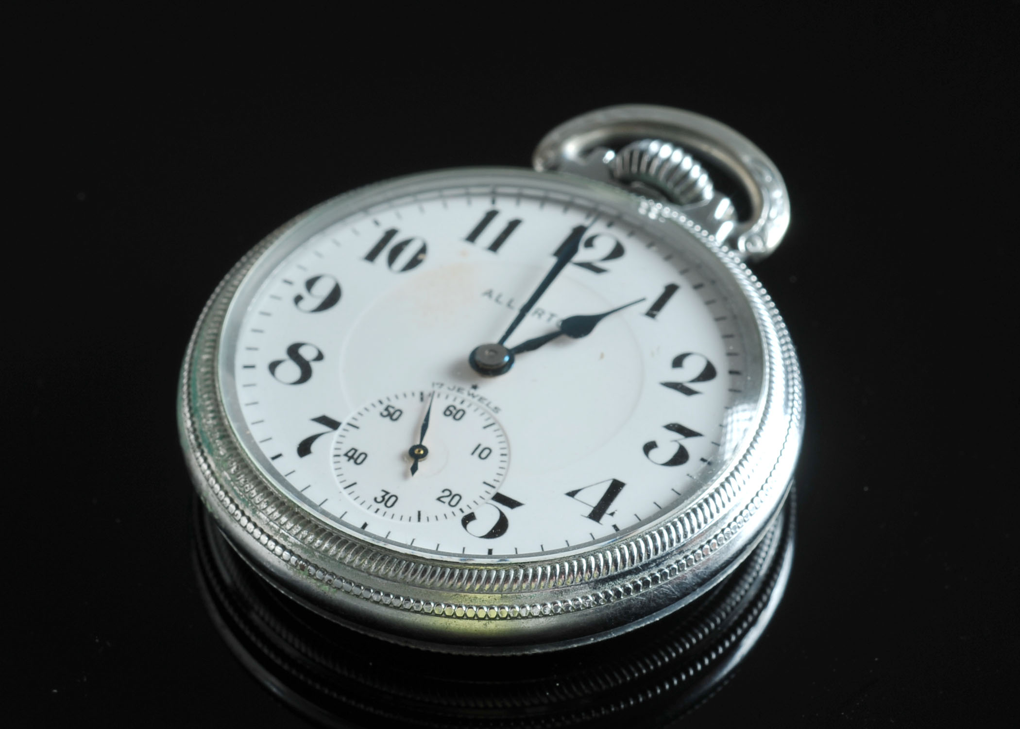 Vintage Allerton 17 Jewels Railroad Pocket Watch 