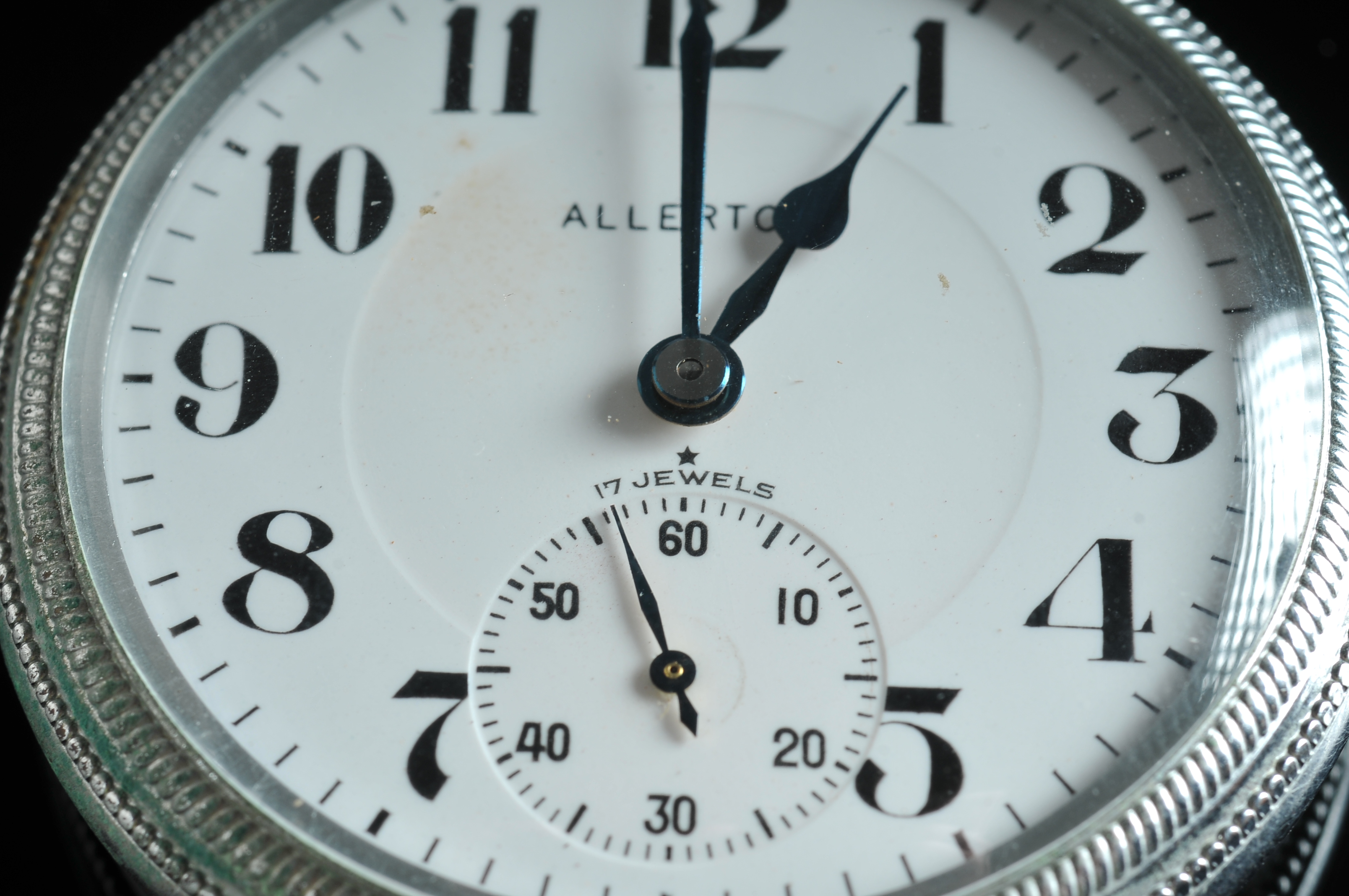 Vintage Allerton 17 Jewels Railroad Pocket Watch 