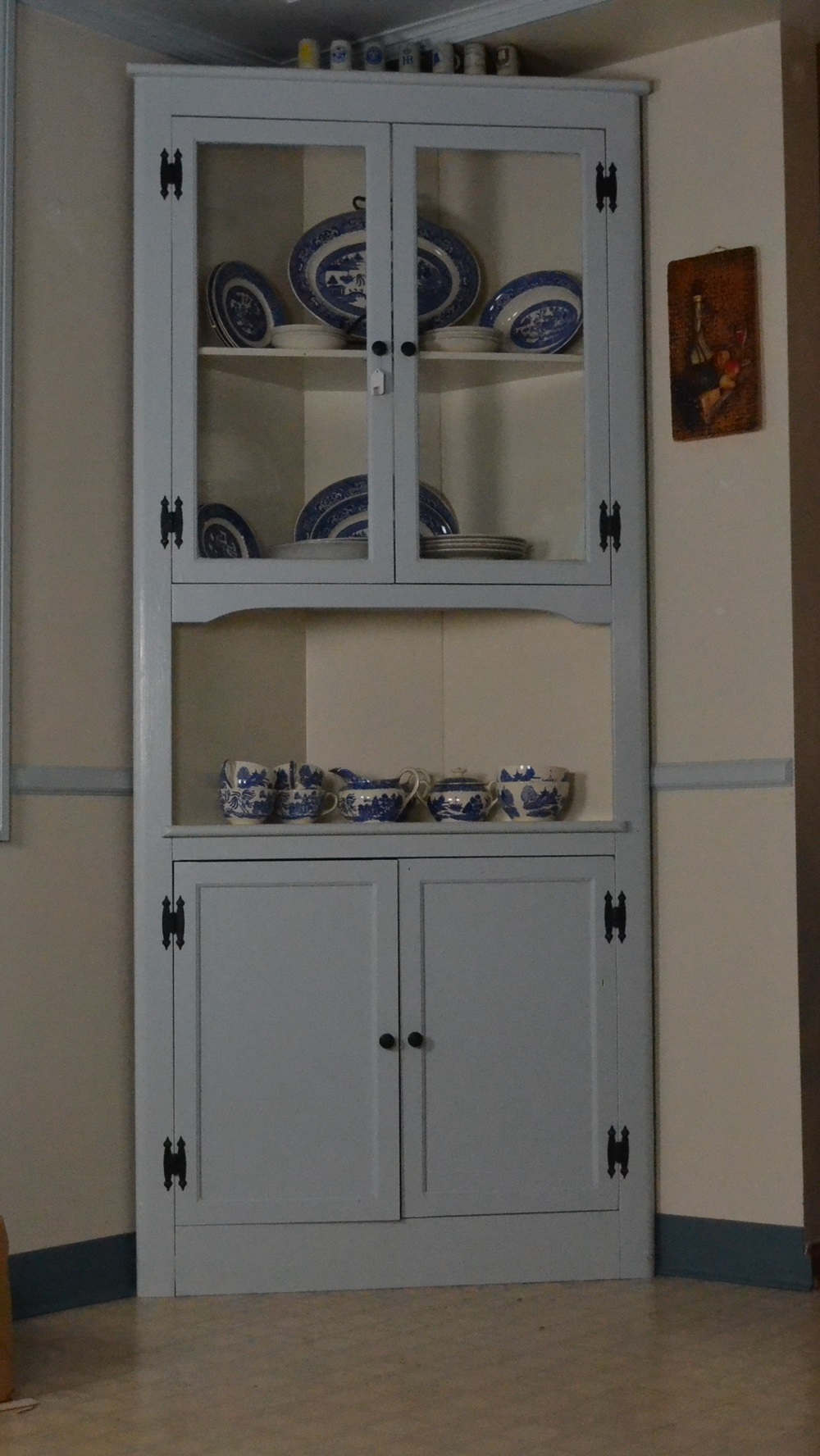 Vintage Painted Corner Cabinet