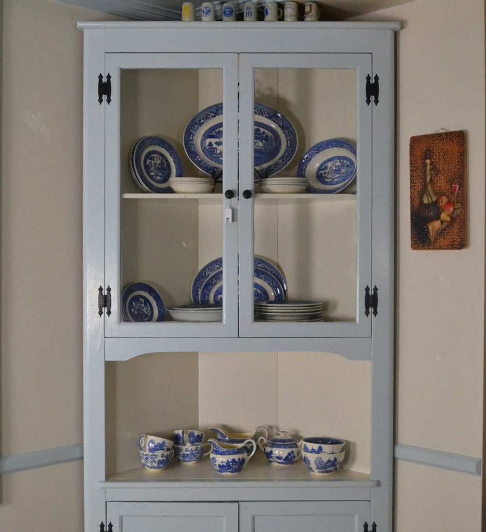 Vintage Painted Corner Cabinet