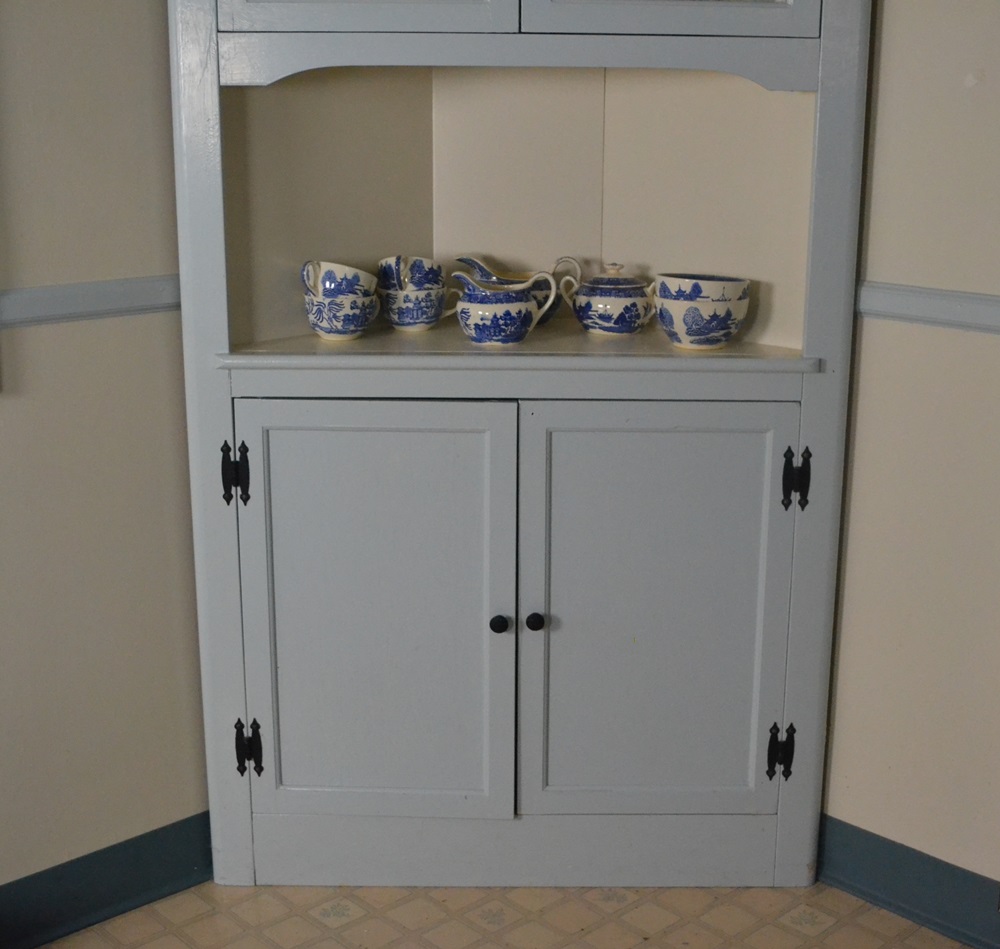Vintage Painted Corner Cabinet
