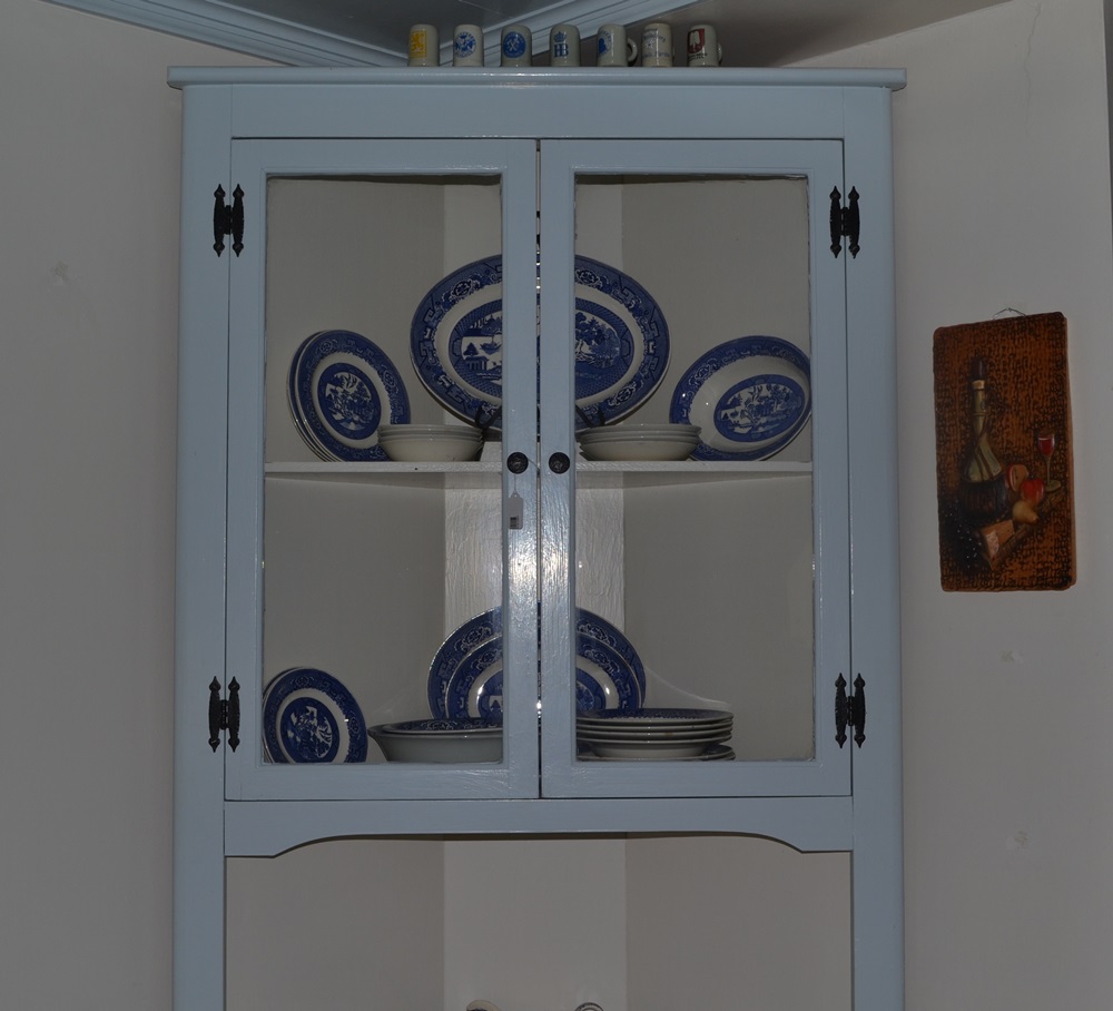 Vintage Painted Corner Cabinet