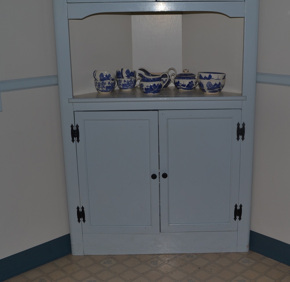 Vintage Painted Corner Cabinet