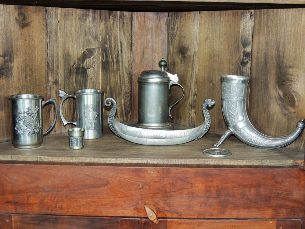 Nordic Pewter Including Ship and Horn