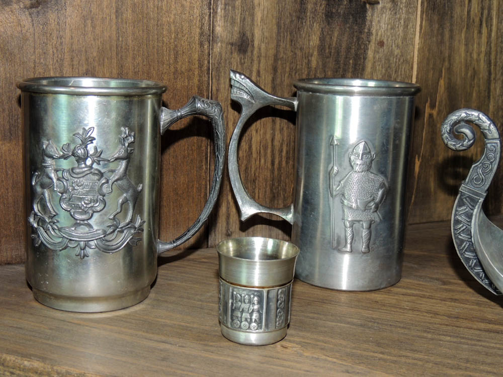 Nordic Pewter Including Ship and Horn