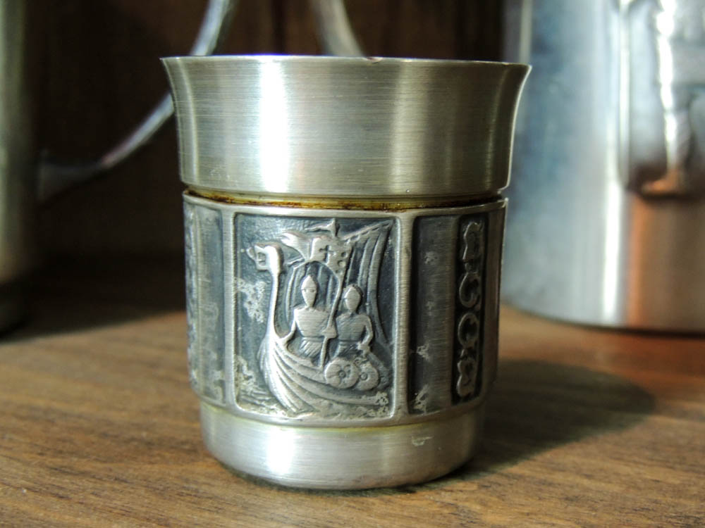 Nordic Pewter Including Ship and Horn