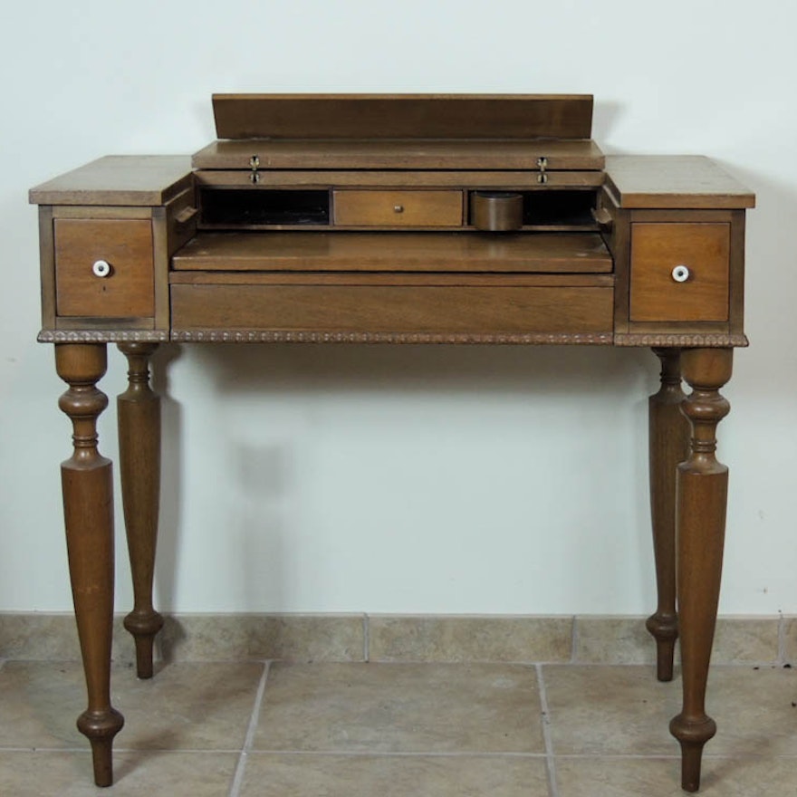 Mahogany Spinet Top Writing Desk by Colonial Manufacturing Company