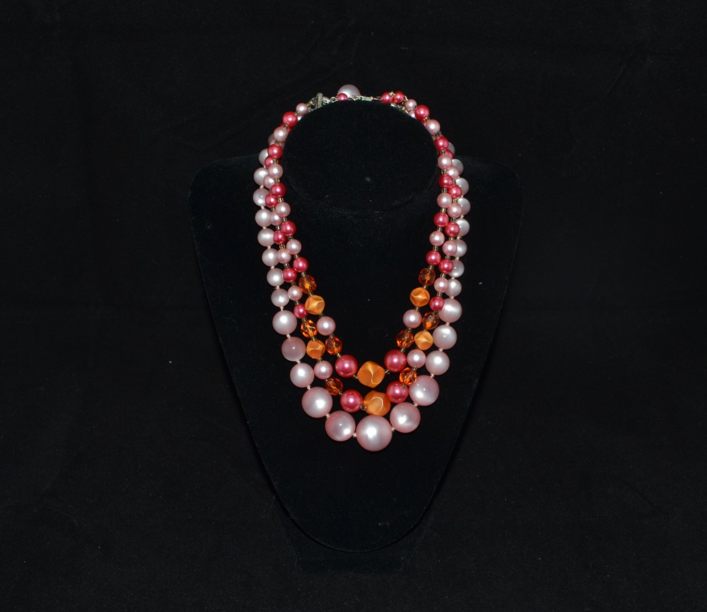 Two Vintage Pink Necklaces