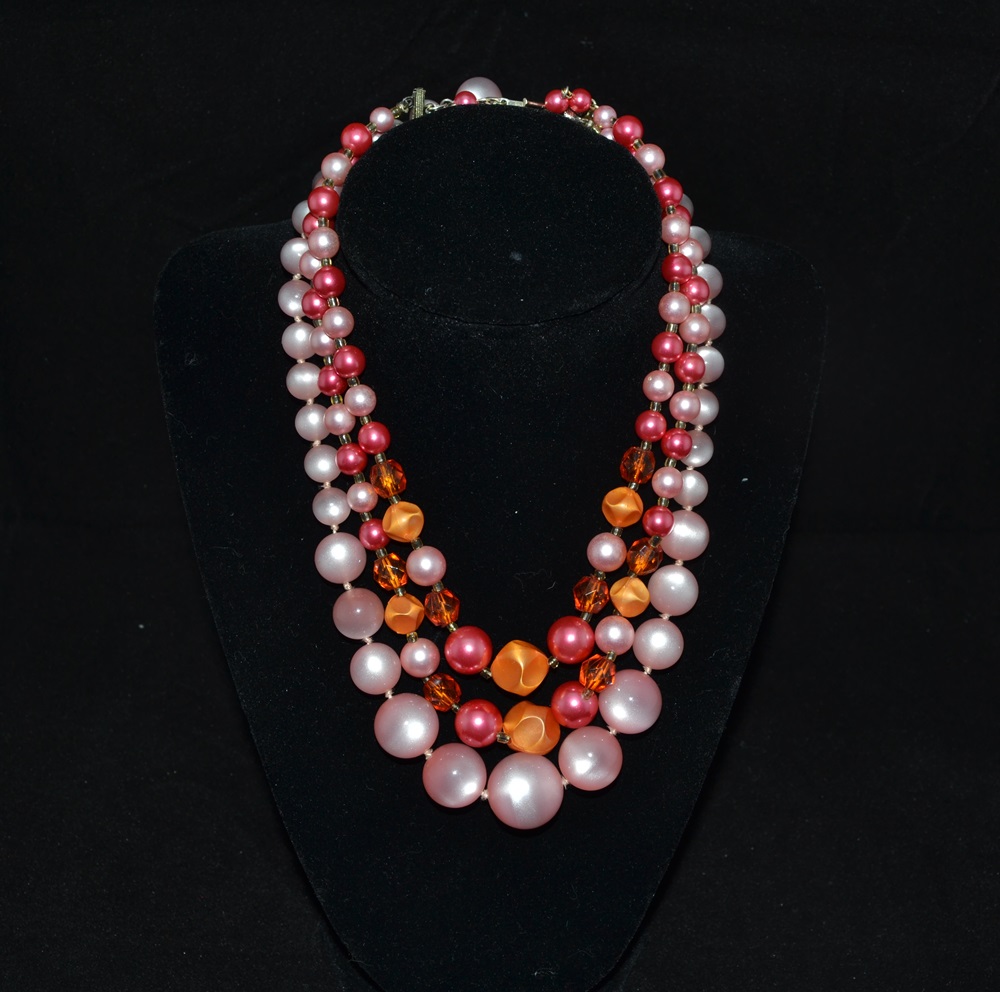 Two Vintage Pink Necklaces