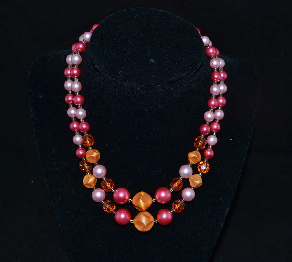 Two Vintage Pink Necklaces