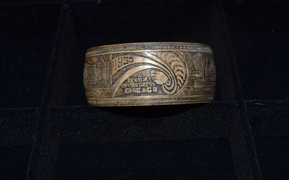 1933 Chicago World's Fair Bracelet and 1939 New York World's Fair Pin