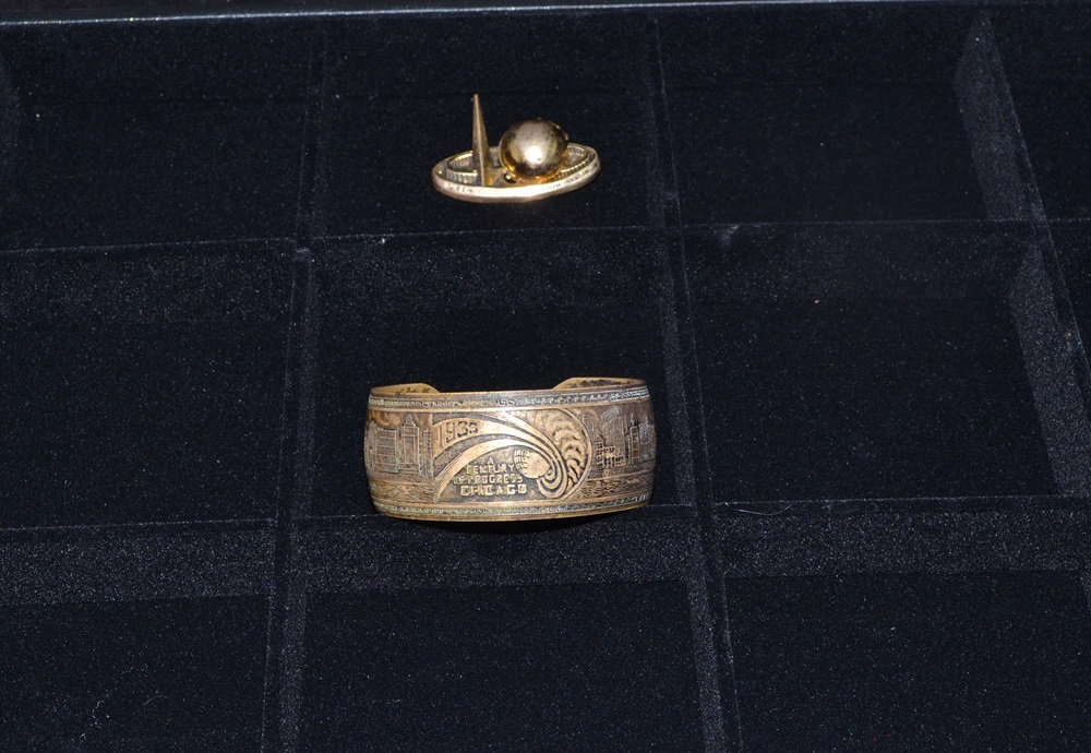1933 Chicago World's Fair Bracelet and 1939 New York World's Fair Pin