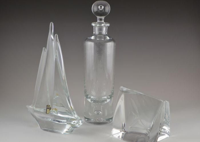 Three Crystal Pieces from Kosta and Daum