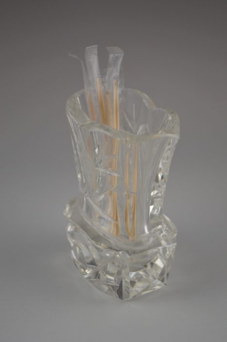 Crystal Ashtrays and Toothpick Holder ... Cocktail anyone? 