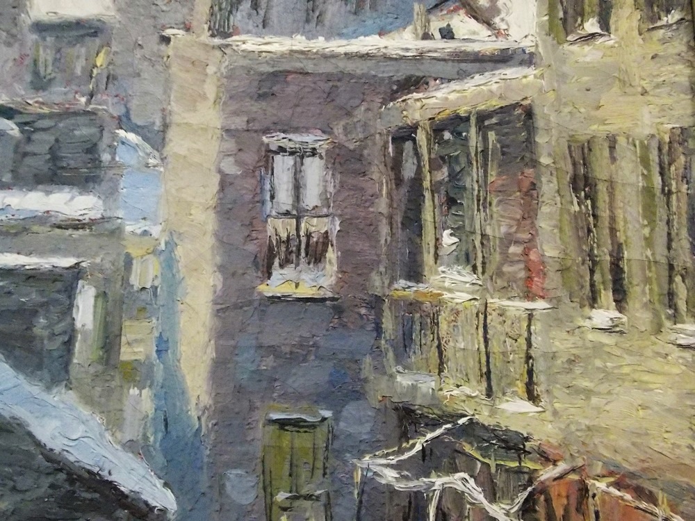 An Exceptional ET Hurley Painting in the Original Frame Titled "An Old Quilt"