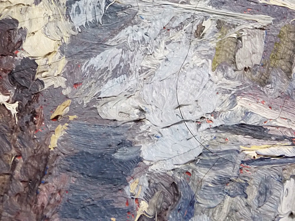 An Exceptional ET Hurley Painting in the Original Frame Titled "An Old Quilt"