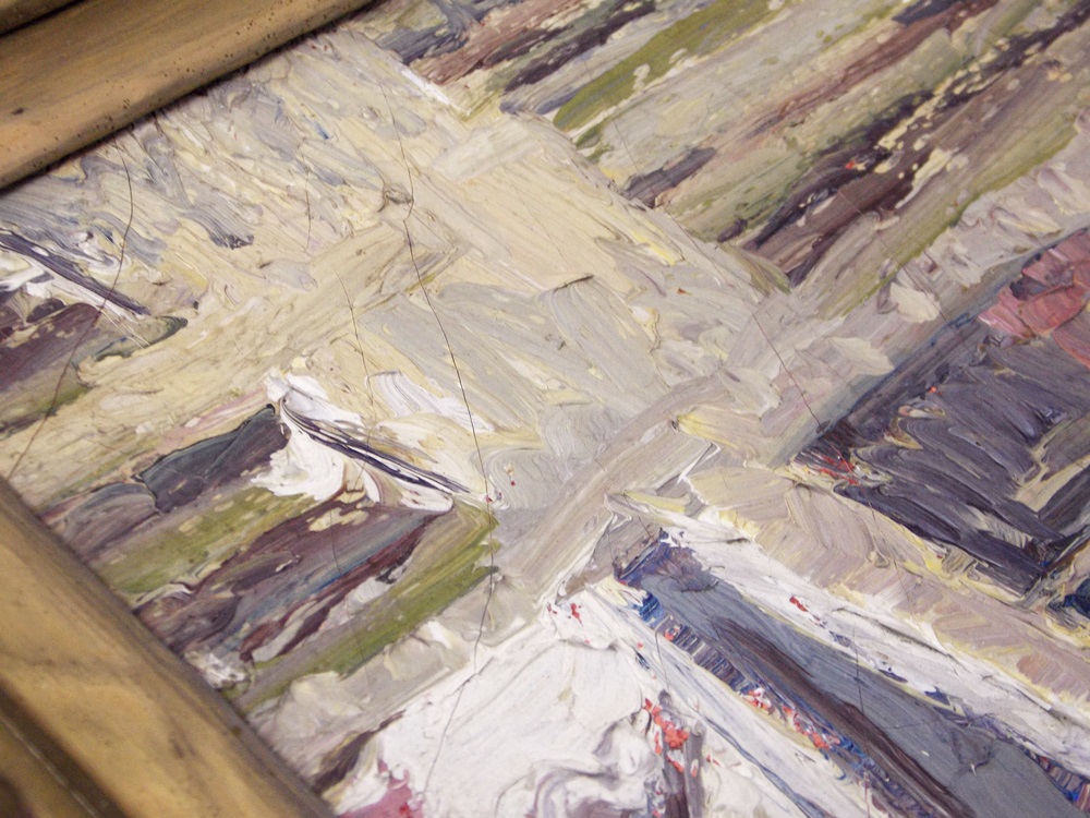 An Exceptional ET Hurley Painting in the Original Frame Titled "An Old Quilt"