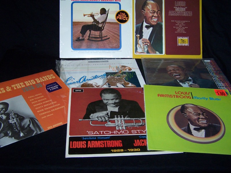 Louis Armstrong Jazz Trumpeter and Singer Vinyl LPs