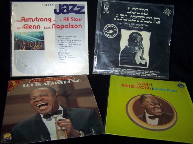 Louis Armstrong Jazz Trumpeter and Singer Vinyl LPs