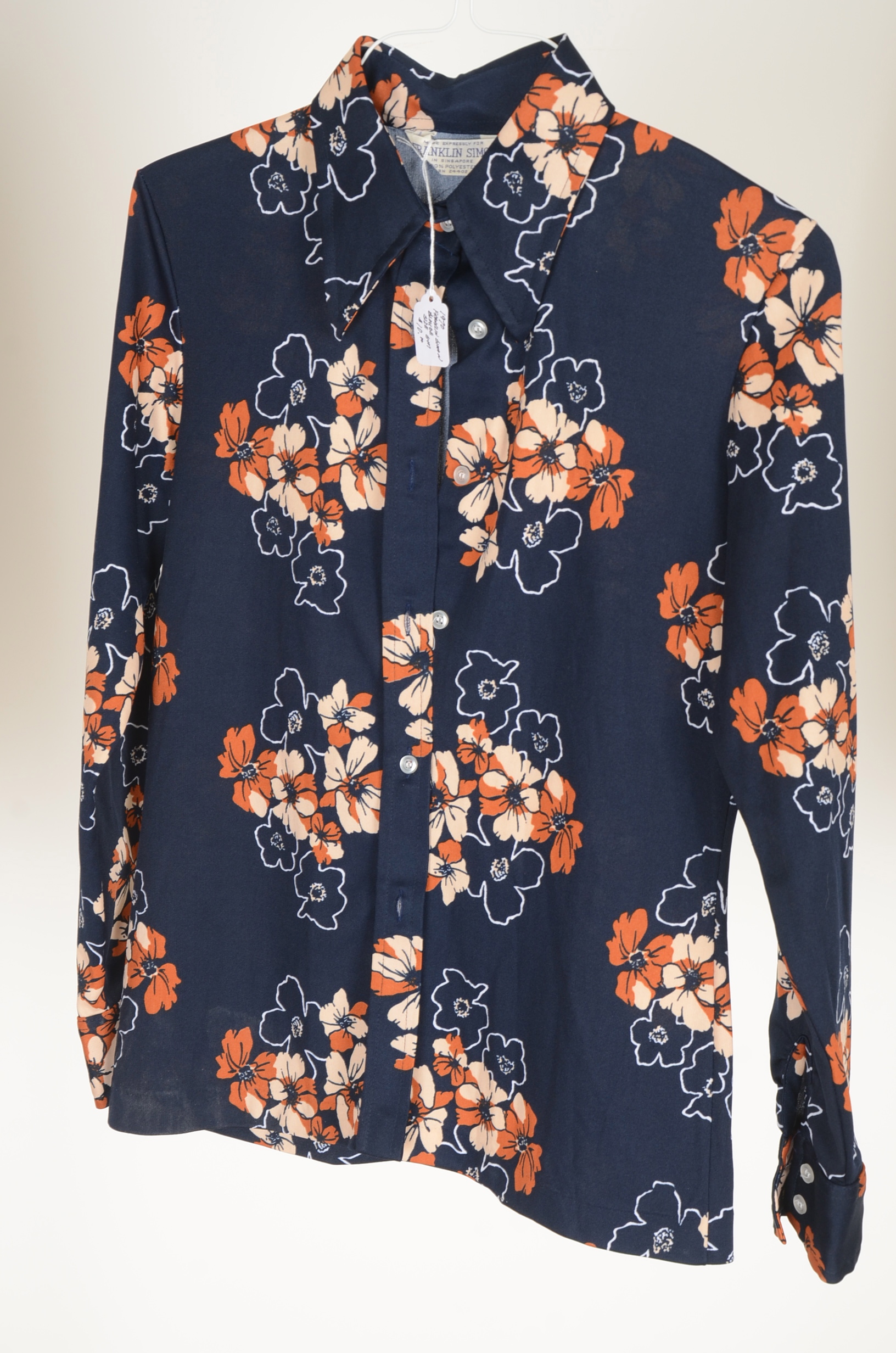 Collection of Five 70's Vintage Polyester Blouses