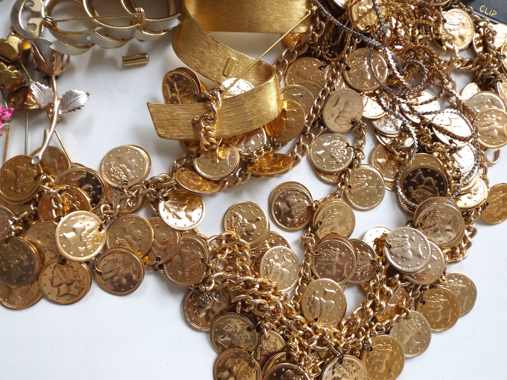 Goldtone Coin, Cat, Wire Jewelry and Accessories