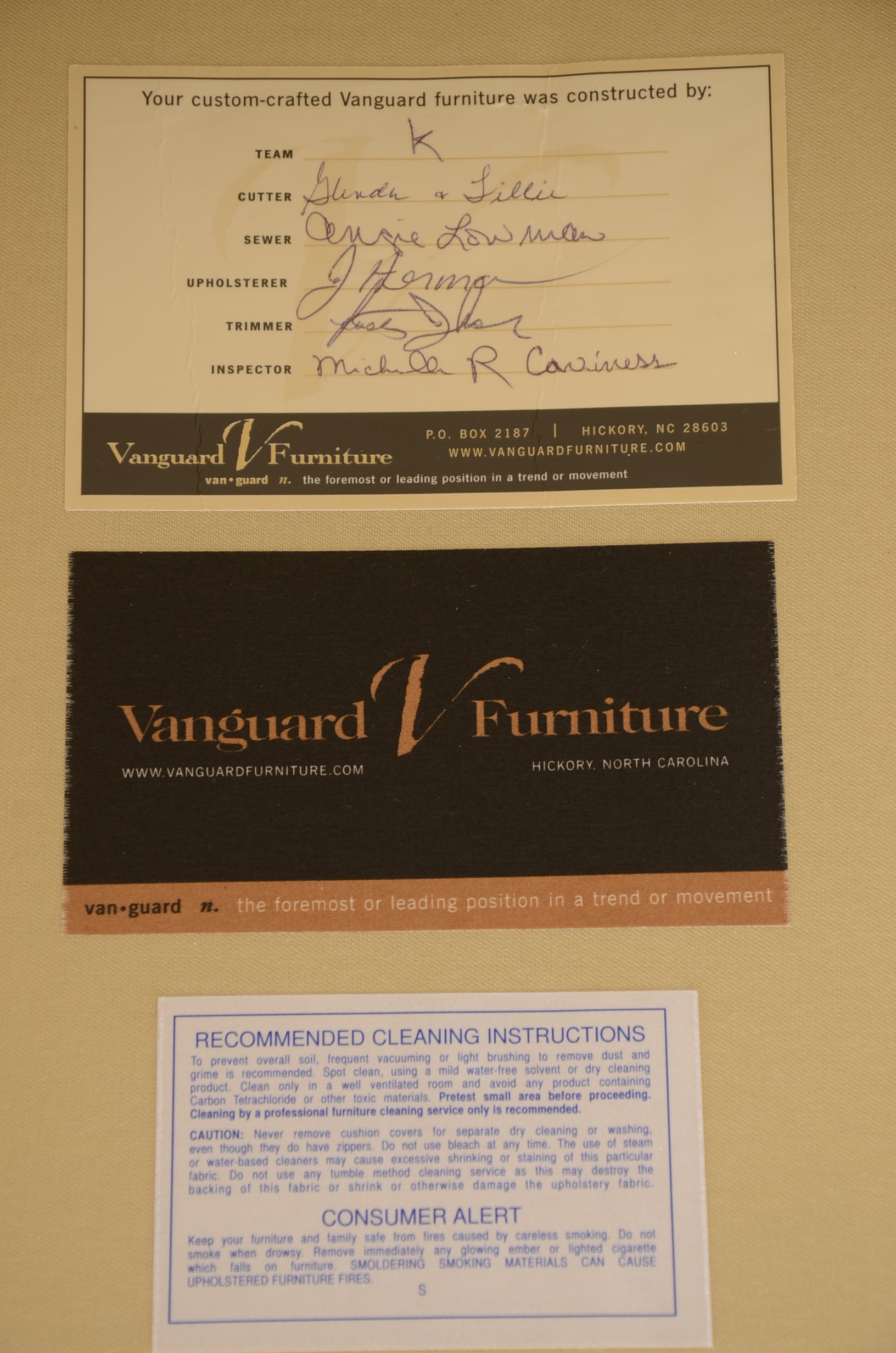 Vanguard Furniture Three-Cushion Sofa