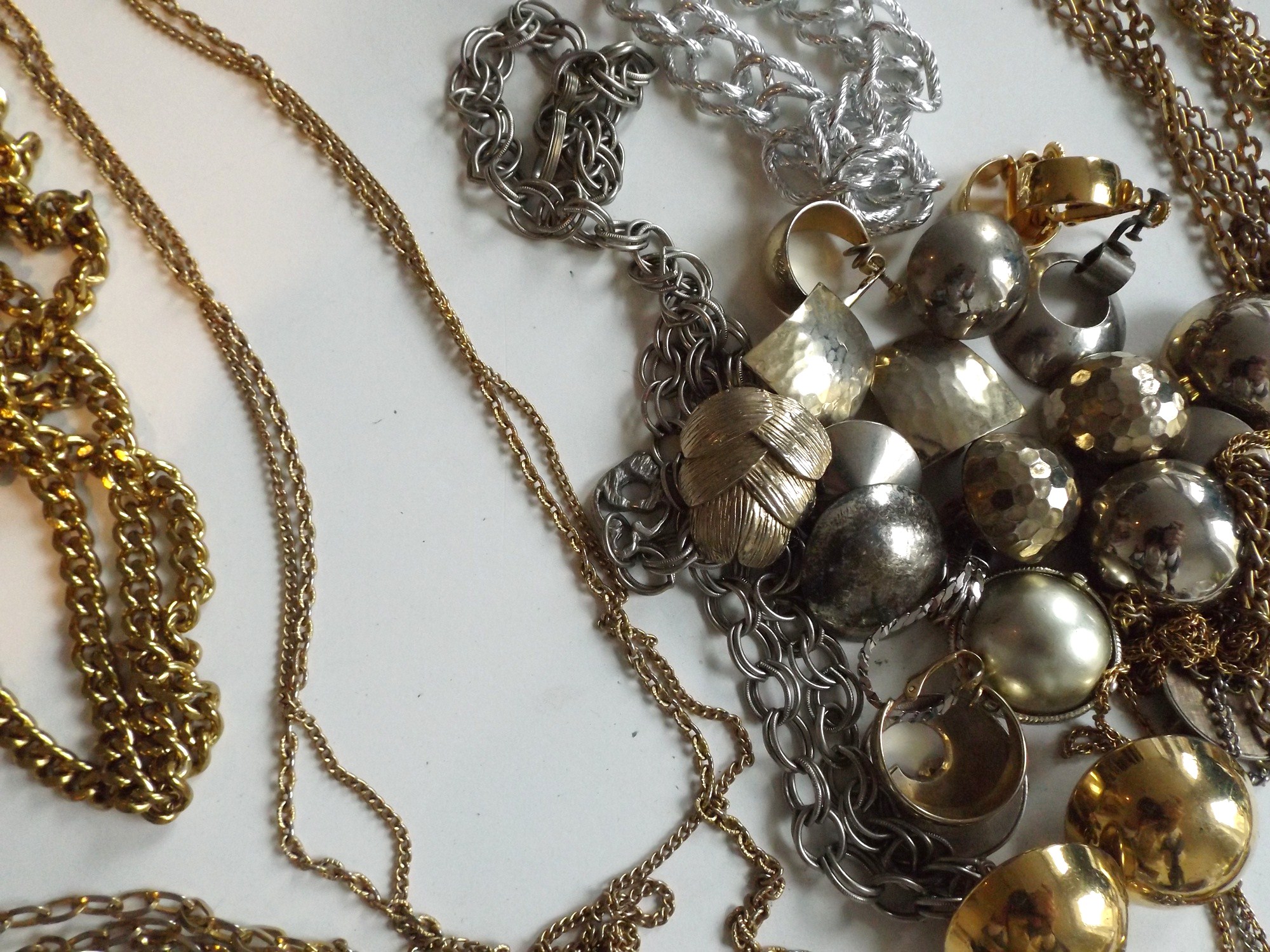 Goldtone and Silvertone Animal Pendant Necklaces, Coin Bracelet, Enamelware