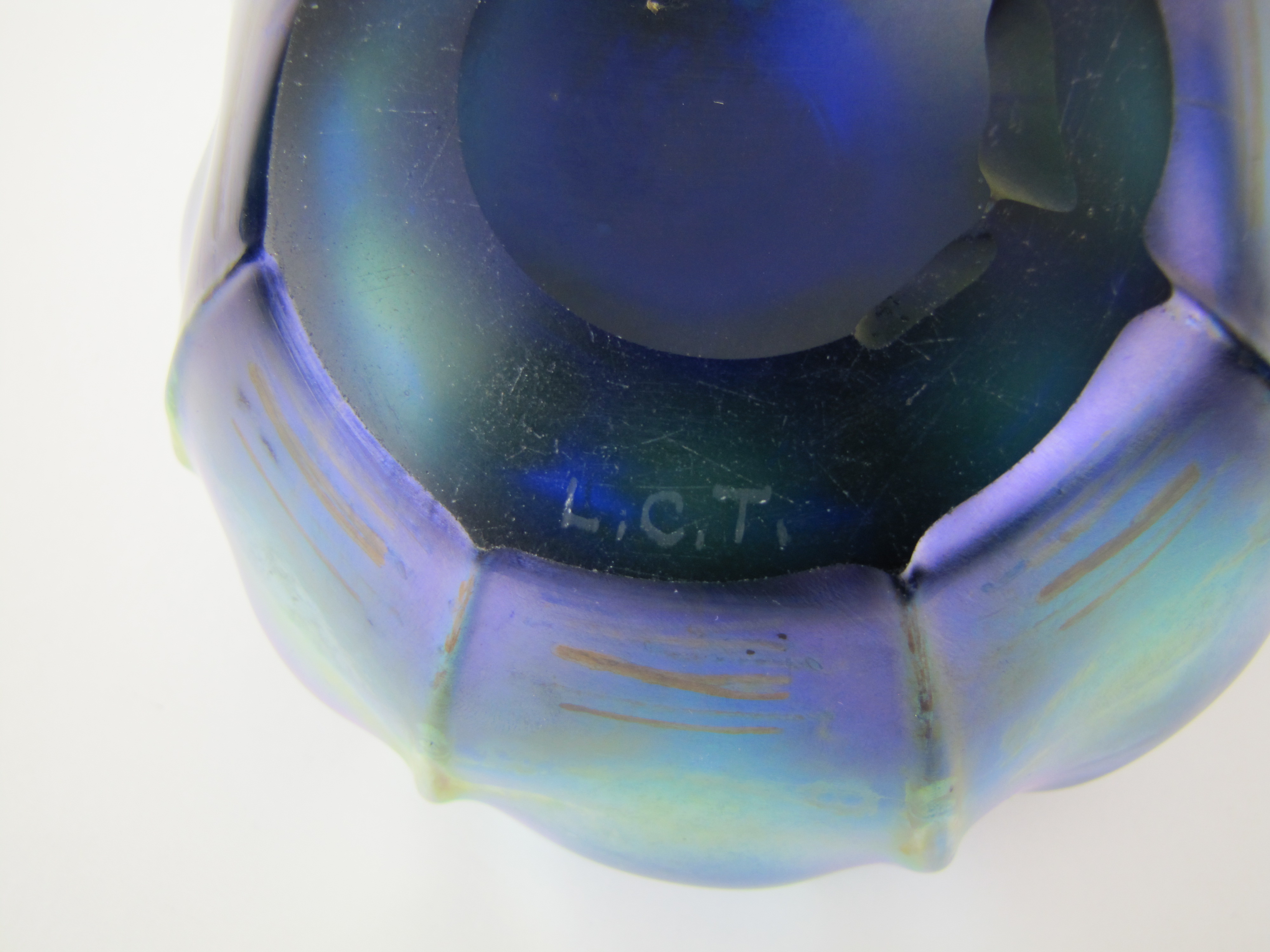 Very Rare Tiffany Favrile Glass Bowl Signed L.C.T.