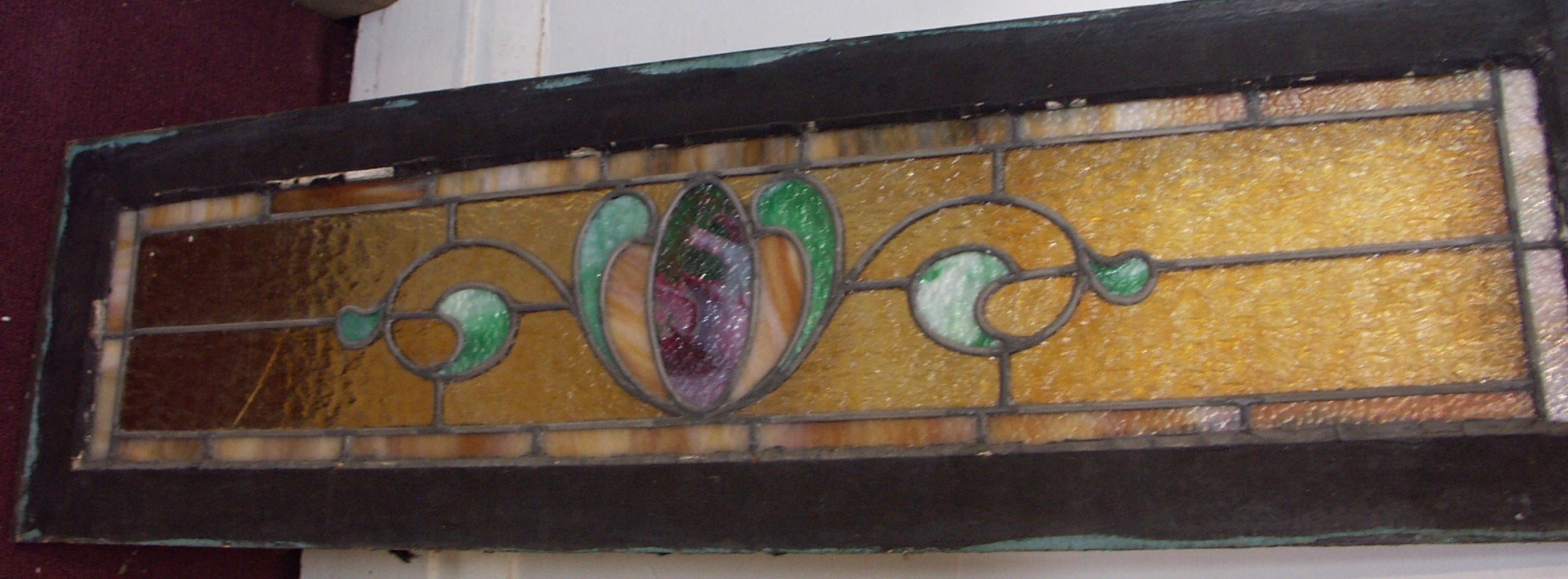 Antique Leaded Glass Transom Window