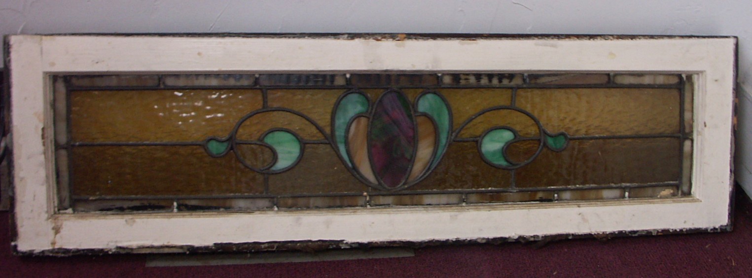 Antique Leaded Glass Transom Window