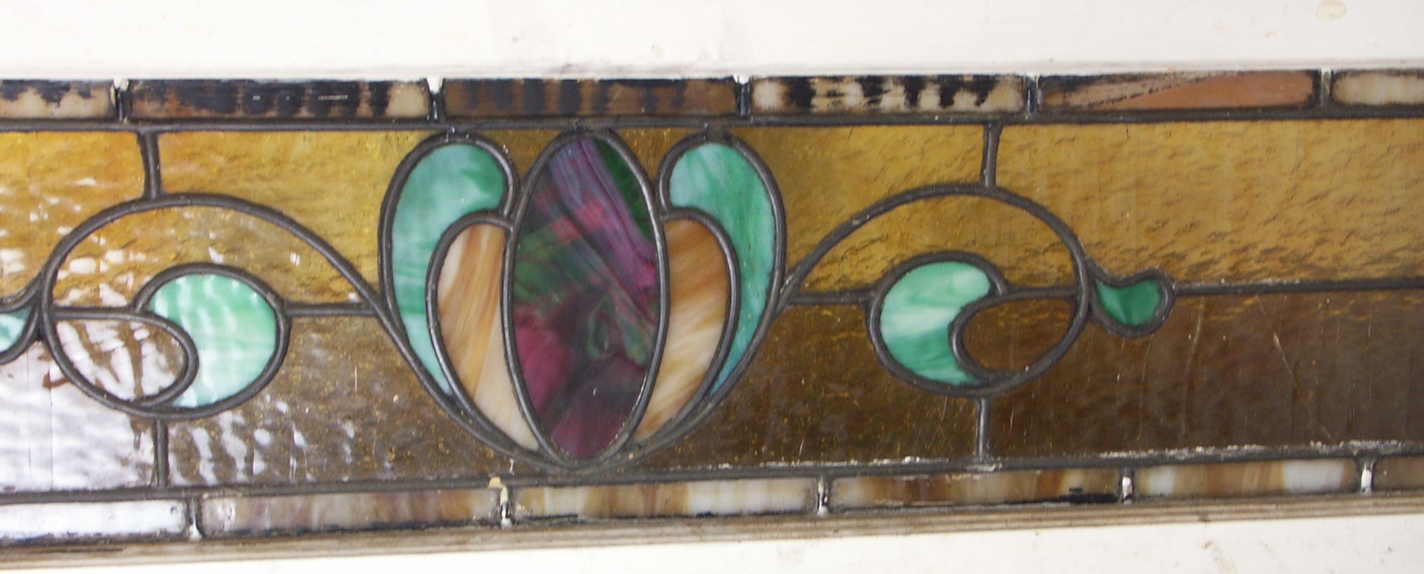 Antique Leaded Glass Transom Window