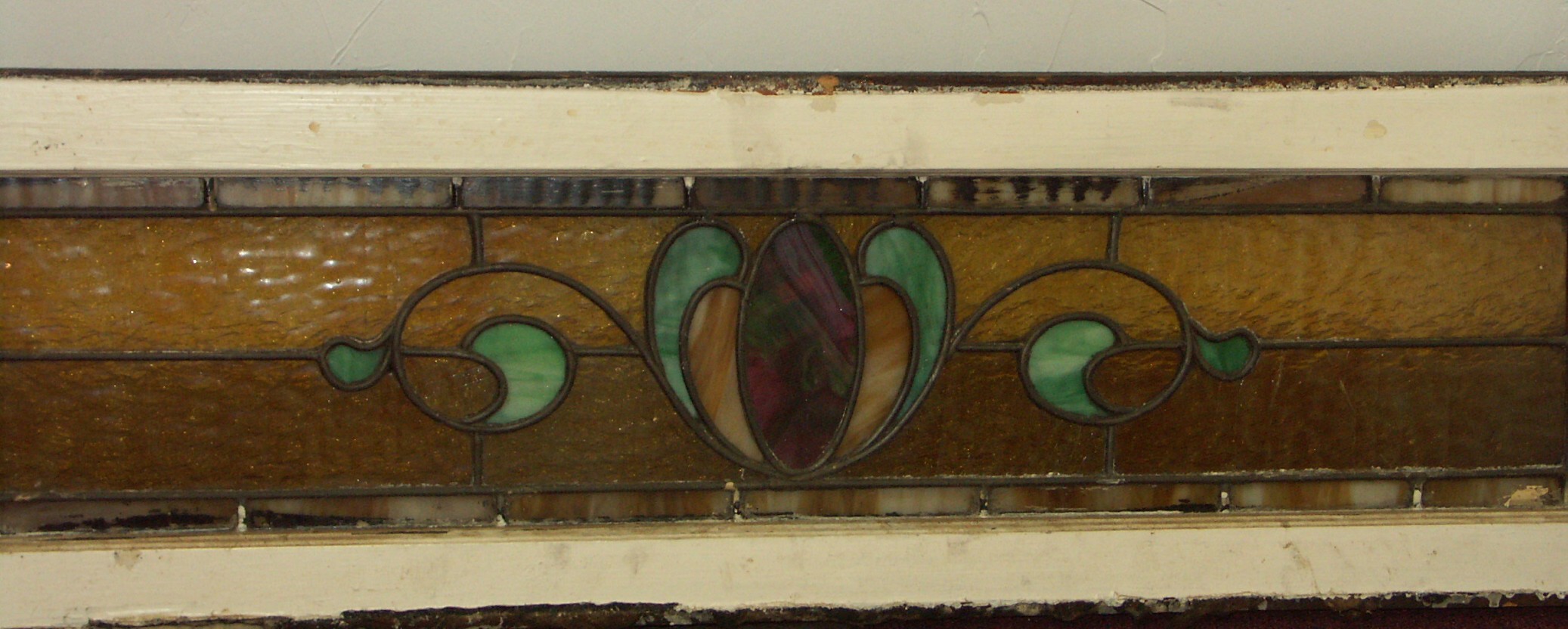 Antique Leaded Glass Transom Window