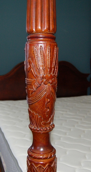 Chippendale Style Four Poster Queen Bed