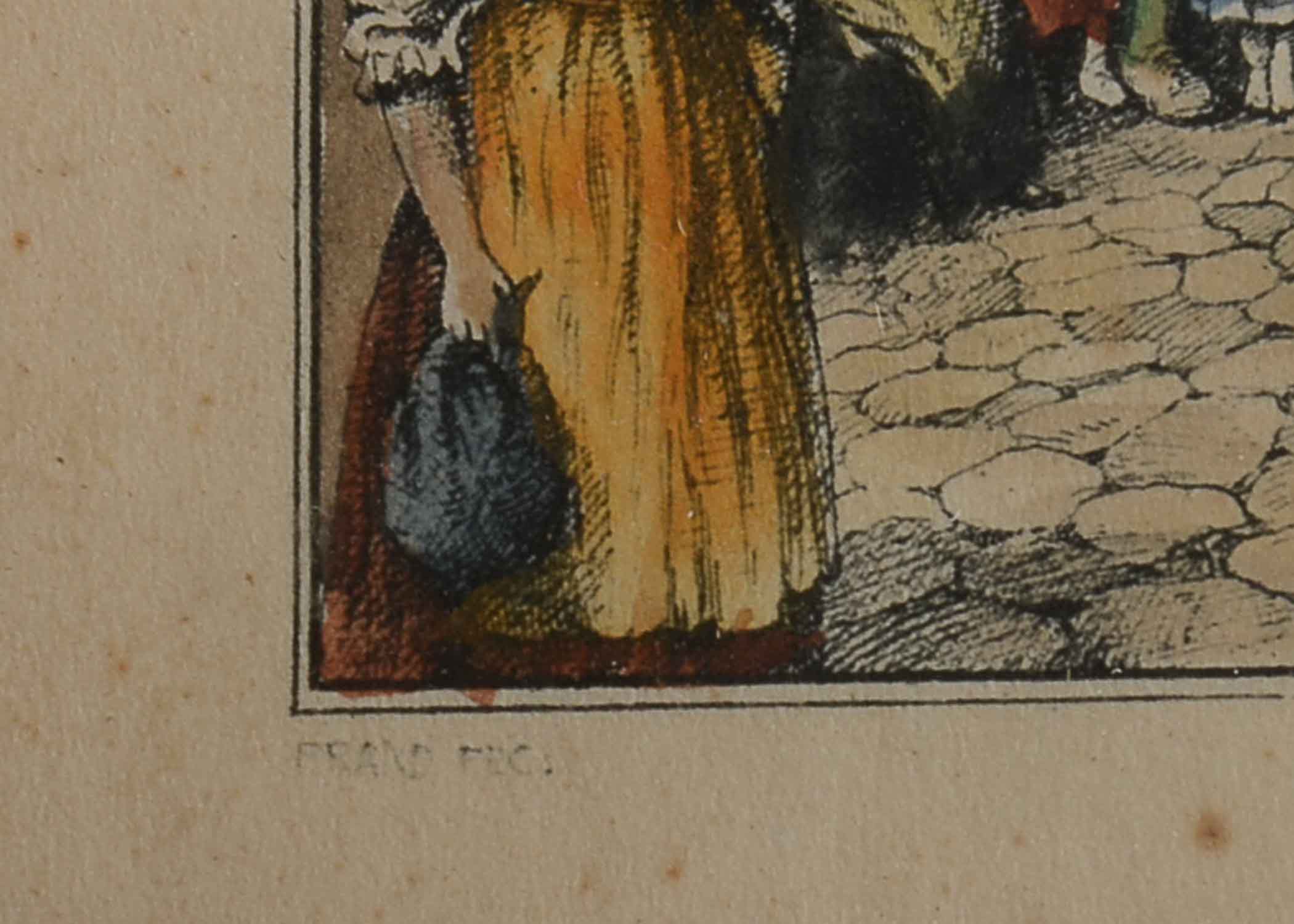 Two Antique Hand-Colored Lithographs