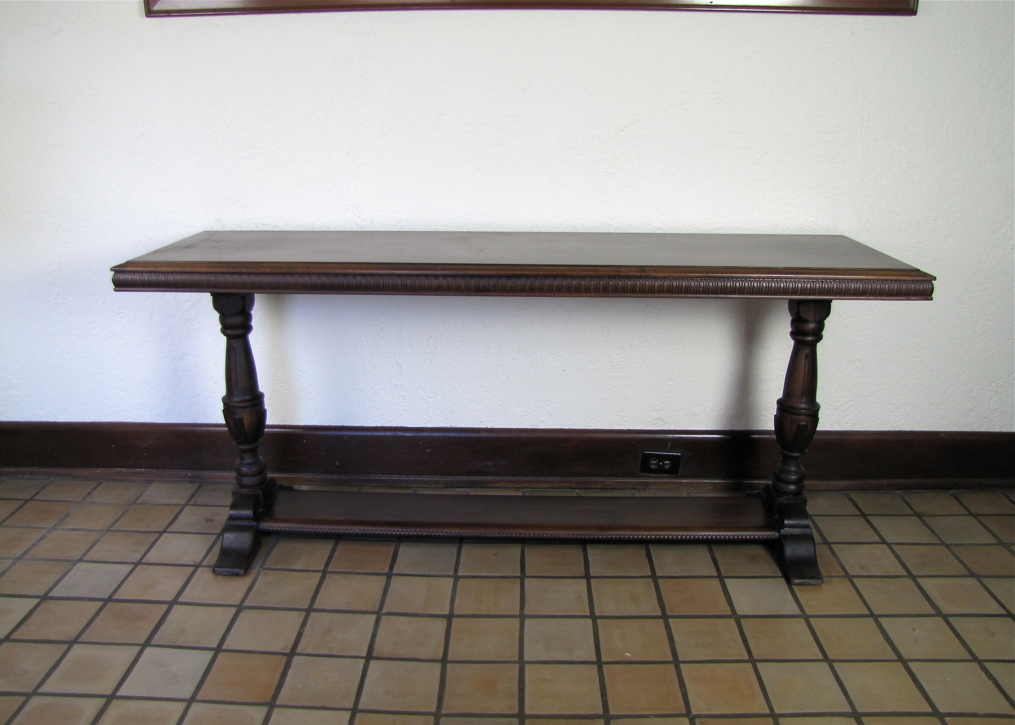 Early 1900’s Carved Walnut Library Table